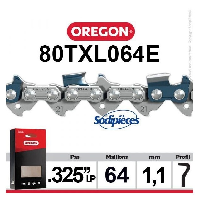 Chaîne 80TXL064E OREGON. .325''LP 1,1 mm 64 maillons