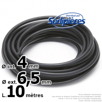 Durite caoutchouc Ø ext 7 mm. 10 mètres