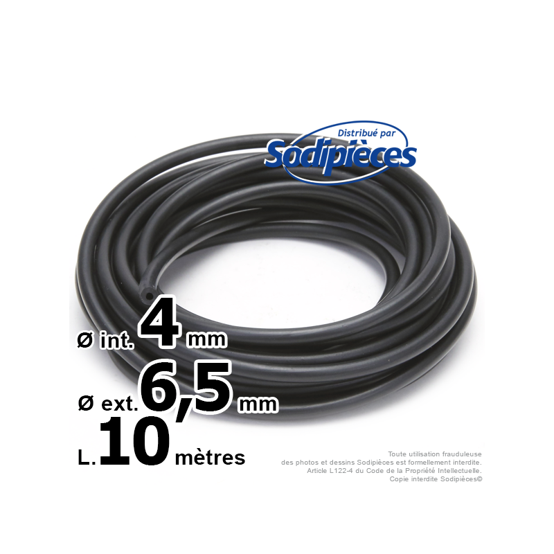 Durite caoutchouc Ø ext 7 mm. 10 mètres