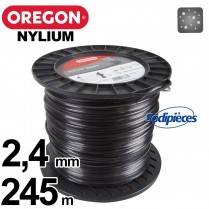 Fil Orégon Nylium carré. 2,4 mm x 245 m pour débroussailleuse