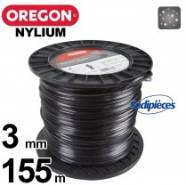 Fil Orégon Nylium carré. 3 mm x 155 m pour débroussailleuse