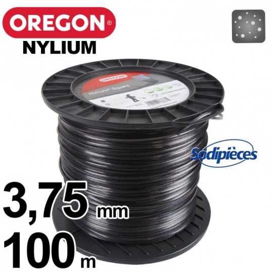 Fil Orégon Nylium carré. 3,75 mm x 100 m pour débroussailleuse