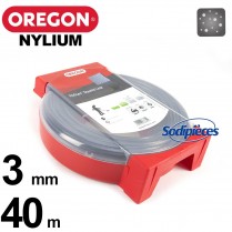 Fil Orégon Nylium carré. 3 mm  x 40 m pour débroussailleuse