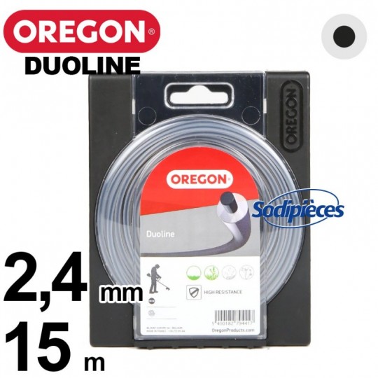 Fil Orégon Duoline rond. 2,4 mm x 15 m pour débroussailleuse