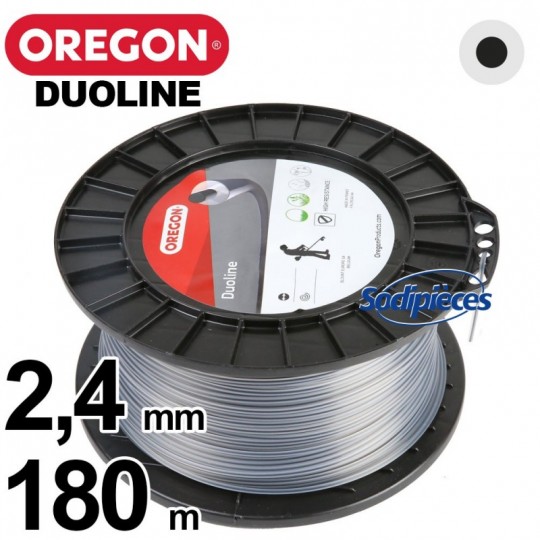 Fil Orégon Duoline rond. 2,4 mm x 180 m pour débroussailleuse