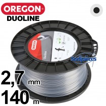 Fil Orégon Duoline rond. 2,7 mm x 140 m pour débroussailleuse