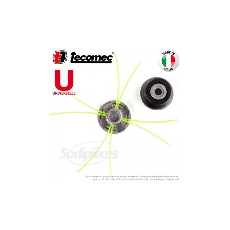 Tête débroussailleuse Multi-fils araignée alu/alu. 8 fils