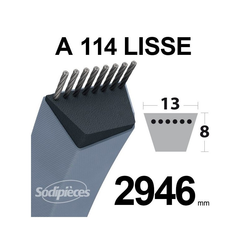 Courroie A112 Trapézoïdale. 13 mm x 2895 mm.