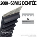 Courroie tondeuse 2000-S8M12  simple denture 