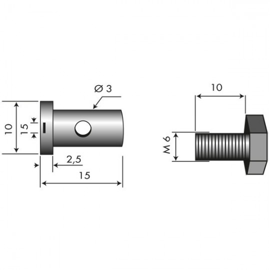 ⇘ Serre câble pour câble jusqu'à Ø 3 mm