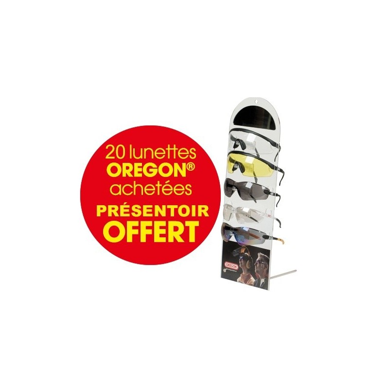 1 présentoir lunette Oregon offert pour 15 lunettes achetées.