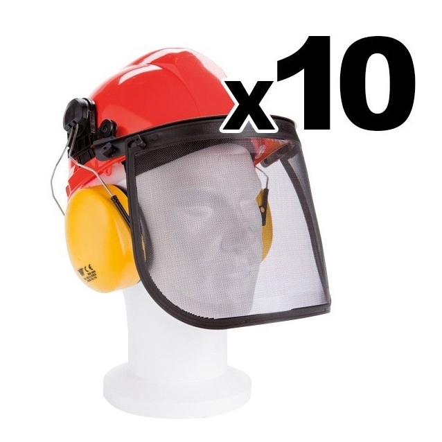 Visière grillagée  + oreillette intégrée. Par 10