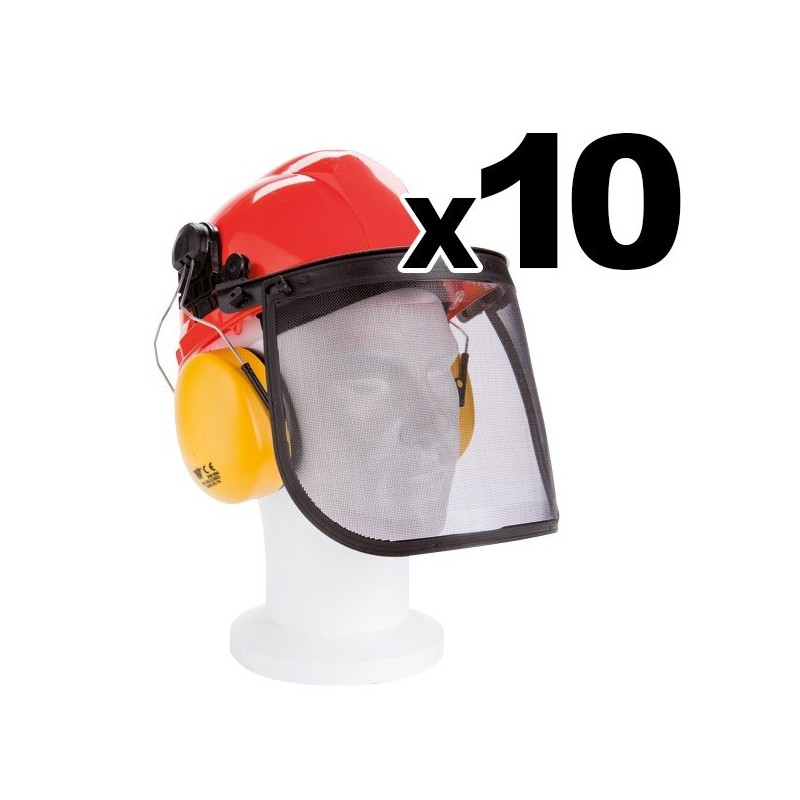 Visière grillagée  + oreillette intégrée. Par 10