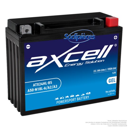 Batterie gel Axcell ATX24HL-BS/A50-N18L-A/A2/A3 22,1 Ah