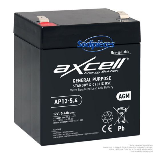 Batterie gel Axcell AP12-5.4 5,4 Ah