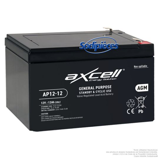 Batterie gel Axcell AP12-12 12 Ah