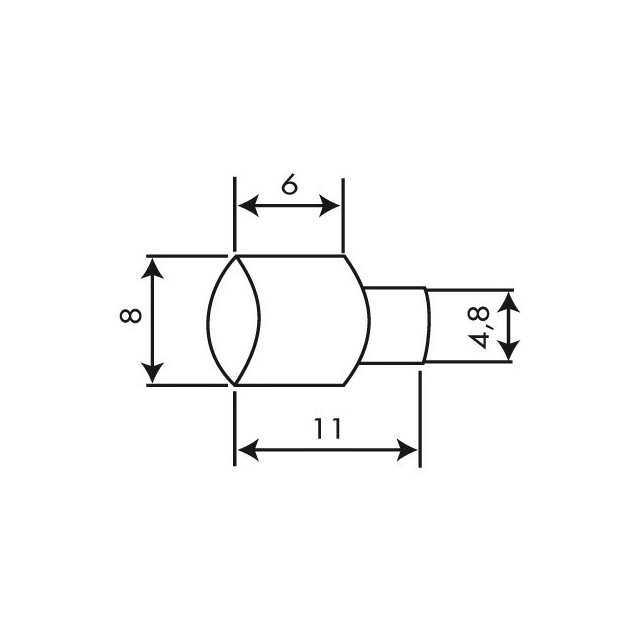 Butée de gaine creusée à 6,5 mm (vendu par 10)