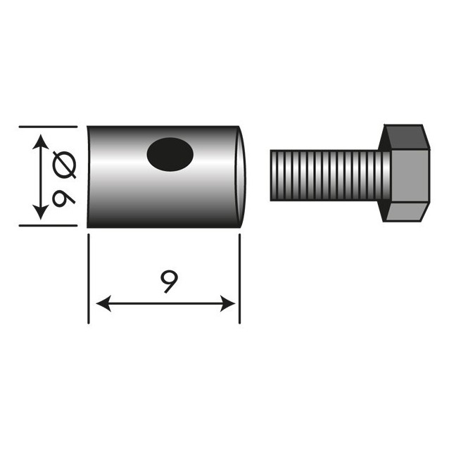 Serre câble pour cable jusqu'à Ø 2 mm. Ø butée 6 mm (vendu par 10)