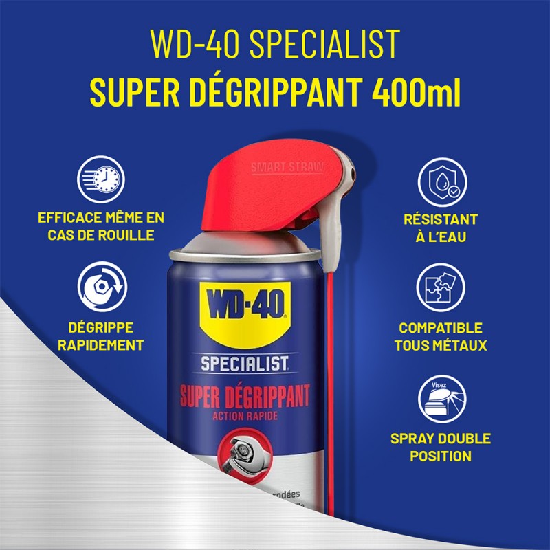 WD-40 Super Dégrippant Àaction Rapide - Specialist - Smart Straw