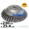 Brosse conique Pro pour désherbage Ø 230 mm, Al 25,4 mm