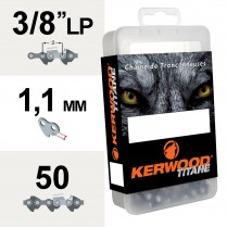 Chaîne tronçonneuse Kerwood 50 maillons 3/8LP 1,1mm titane
