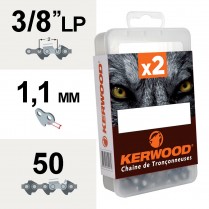 Chaîne tronçonneuse Kerwood 50 maillons 3/8LP 1,1mm semi carrée blister de 2