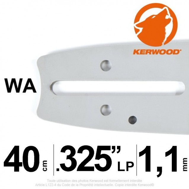 Guide tronçonneuse Kerwood 40 cm .325"LP 1,1 mm Guide tronçonneuse Kerwood 40 cm .325"LP 1,1 mm
