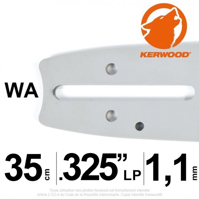 Guide tronçonneuse Kerwood 35 cm .325"LP 1,1 mm Guide tronçonneuse Kerwood 35 cm .325"LP 1,1 mm