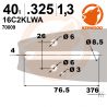 Guide tronçonneuse Kerwood. 40 cm. 0,325". 1,3 mm. 16C2KLWA Guide tronçonneuse Kerwood. 40 cm. 0,325". 1,3 mm. 16C2KLWA