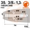 Guide tronçonneuse Kerwood. 35 cm. 3/8"LP. 1,3 mm. 14B2KCWB Guide tronçonneuse Kerwood. 35 cm. 3/8"LP. 1,3 mm. 14B2KCWB