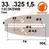 Guide tronçonneuse Kerwood. 33 cm. 0,325". 1,5 mm. 13C3KSWB Guide tronçonneuse Kerwood. 33 cm. 0,325". 1,5 mm. 13C3KSWB