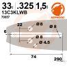 Guide tronçonneuse Kerwood. 33 cm, 0,325". 1,5 mm. 13C3KLWB