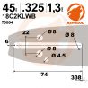 Guide tronçonneuse Kerwood.45 cm. 0,325". 1,3 mm. 18C2KLWB