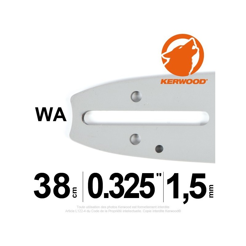 Guide Kerwood. 38 cm, 0,325". 1,5 mm. 15C3KSWA