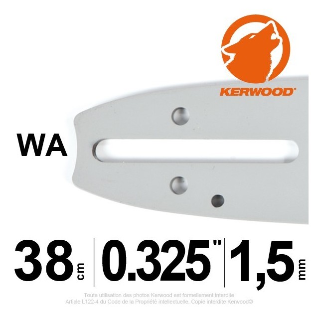 Guide Kerwood. 38 cm, 0,325". 1,5 mm. 15C3KSWA