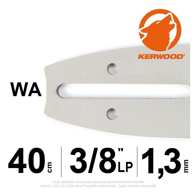Guide tronçonneuse Kerwood. 40 cm. 3/8"LP. 1,3 mm. 16B2KCWA Guide tronçonneuse Kerwood. 40 cm. 3/8"LP. 1,3 mm. 16B2KCWA