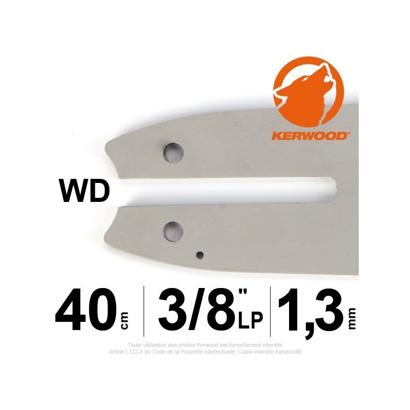 Guide KERWOOD .40cm 3/8" LP. 1.3 mm. 16B2KCWD