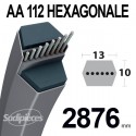 Courroie tondeuse AA112 Héxagonale. 13 mm x 2876 mm.