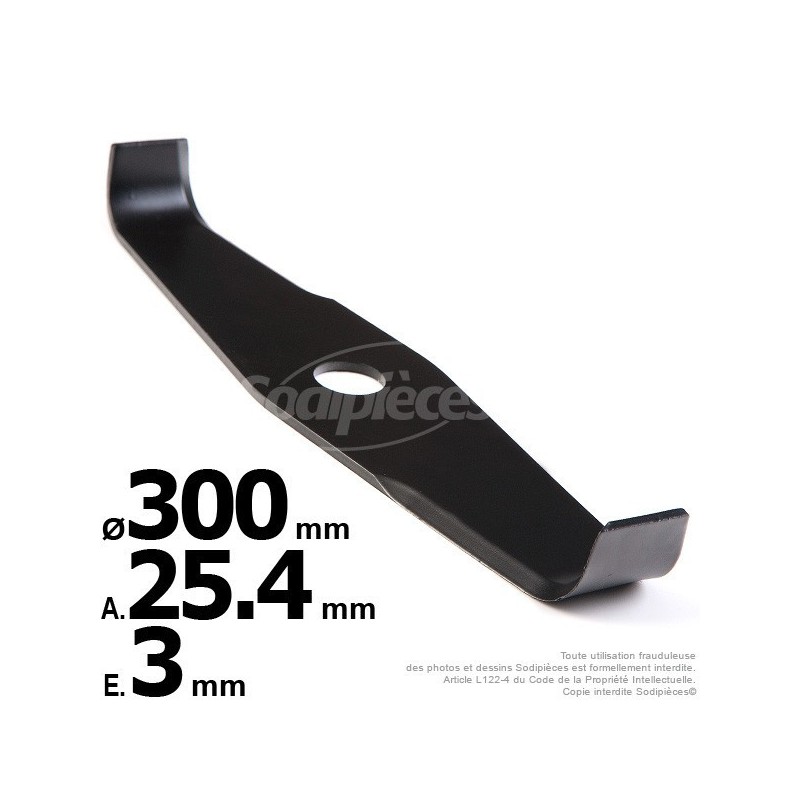 Lame droite spéciale ronce. Ø 300 mm. Al 25,4 mm. Ep 3 mm.