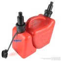 Bidon double, 2 et 5 litres, rouge avec bec verseur auto-stop