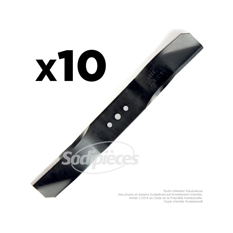 10 Lames tondeuse 38,9 cm.Al. 10,2 mm. Pour Husqvarna