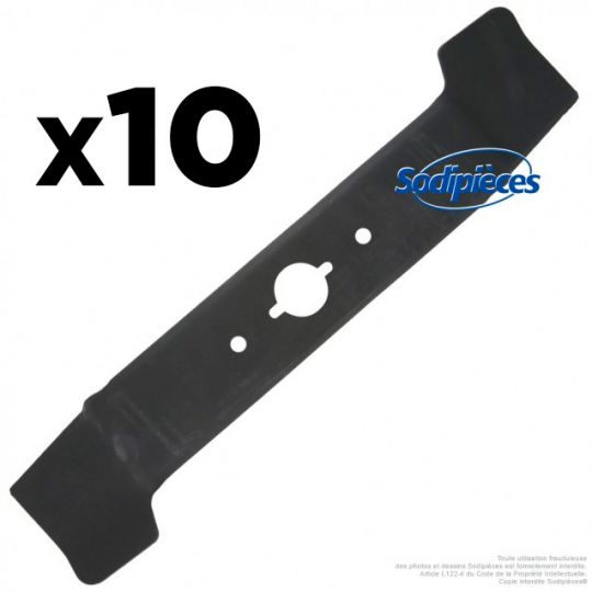 10 Lames tondeuse 46 cm. Al. 32,5 mm + Ergots . Pour Wolf