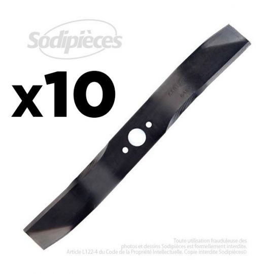 10 Lames tondeuse 41,2 cm. Al. 24 mm. Pour Husqvarna