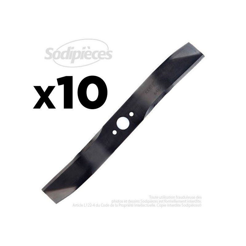 10 Lames tondeuse 41,2 cm. Al. 24 mm. Pour Husqvarna
