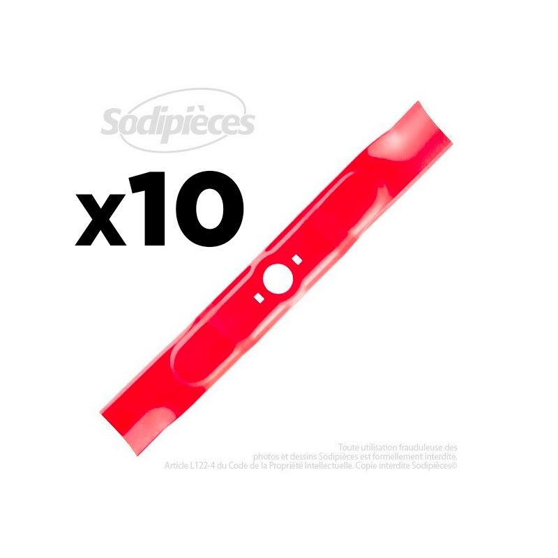 10 Lames tondeuse 41,8 cm. Al. 28 mm. Pour Honda