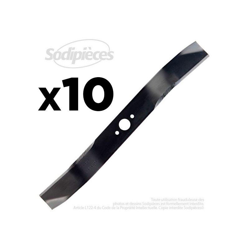 10 Lames tondeuse 48,2 cm. Al. 24 mm. Pour Husqvarna