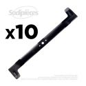 10 Lames tondeuse 71 cm. Al. 18,5 mm. Pour Castel Garden, Honda, Iseki, John Deere, Solo, Stiga, Viking