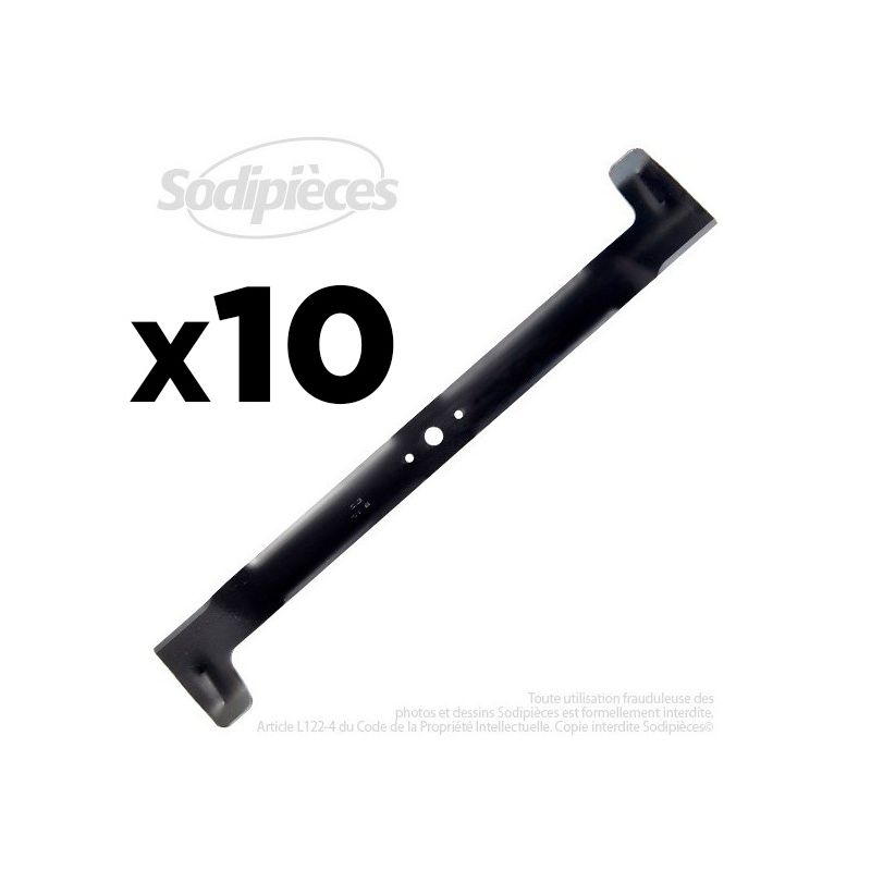 10 Lames tondeuse 71 cm. Al. 18,5 mm. Pour Castel Garden, Honda, Iseki, John Deere, Solo, Stiga, Viking