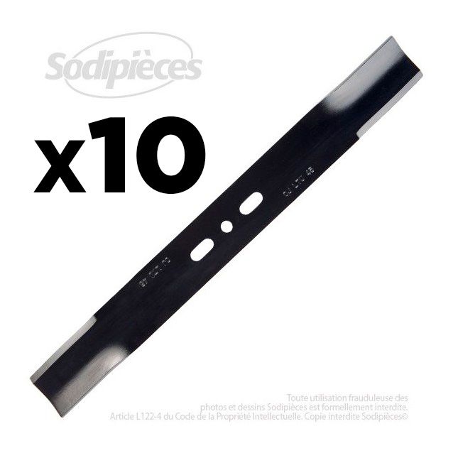 10 Lames tondeuse 45 cm. Alésage 10 mm