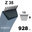 Courroie tondeuse Z35 Trapézoïdale. 10 mm x 928 mm.